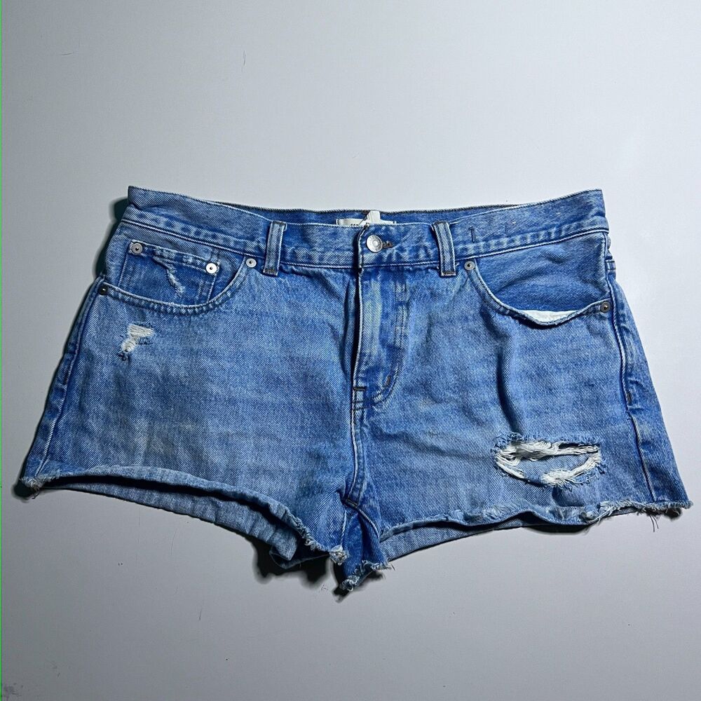 Madewell Jean Shorts Size 29 Blue Women’s Raw Hem Low Rise